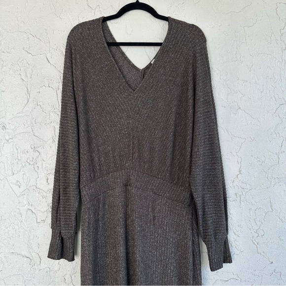 ANTHROPOLOGIE Daily Practice Dress Size Large Barre Midi Ribbed Long Sleeve - Picture 5 of 11